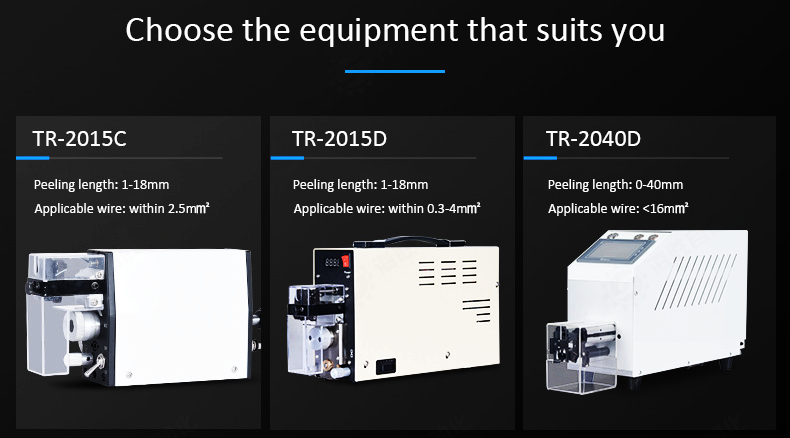 TR-2040D Semi-auto 16mm2 Coaxial Cable Peeling Machine And Wire Stripping Machine