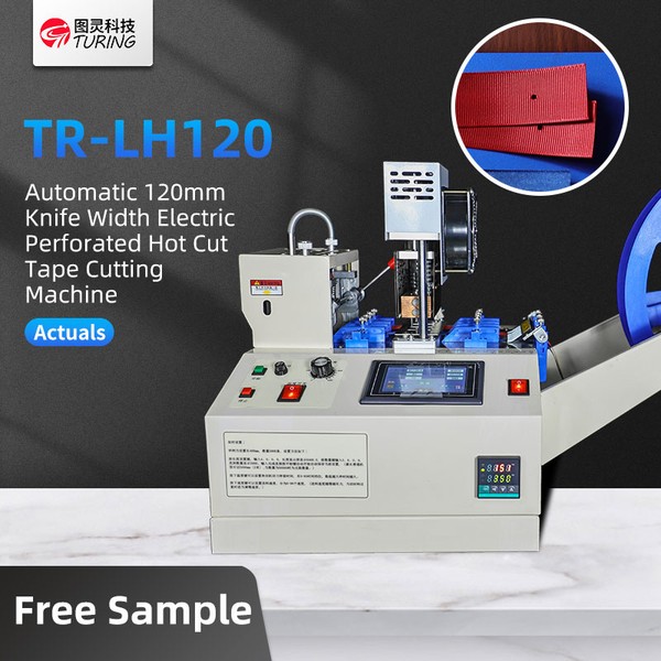 TR-LH120 Fully Automatic 120mm Knife Width Electric Punching And Tape Hot Cutting Machine