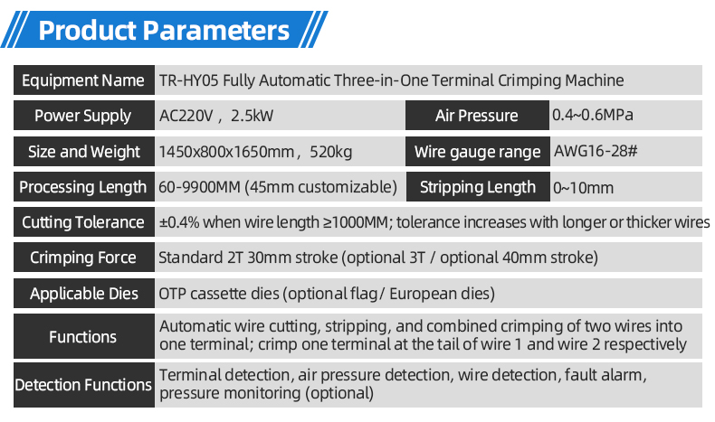 TR-HY05 Fully Automatic Three-in-One Terminal Crimping Machine — detail 6