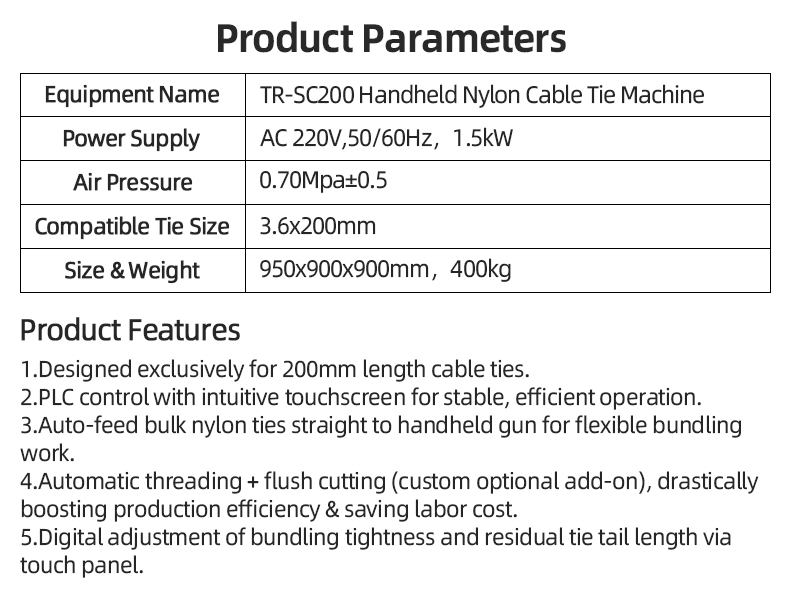 TR-SC200 Handheld Nylon Cable Tie Machine — detail 4