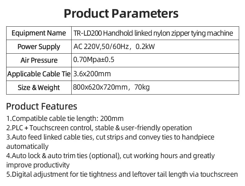 TR-LD200 Handheld Linked Nylon Cable Tie Machine — detail 4