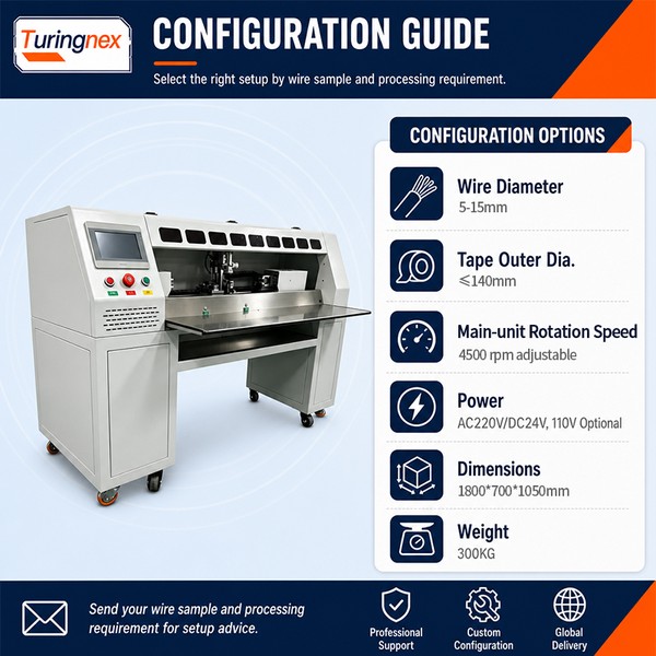 TR-850D Automatic Vertical Full-wrap Tape Wrapping Machine — process detail