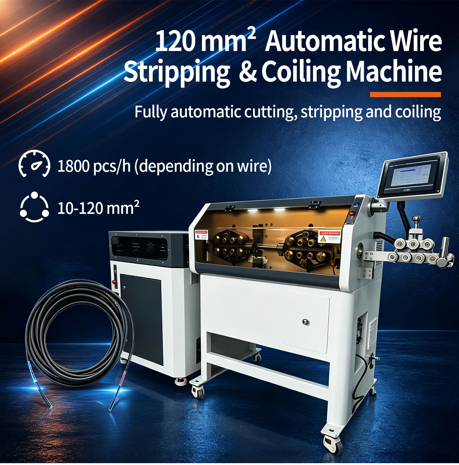 TR-8120 Automatic Wire Stripping & Coiling Machine — detail 2